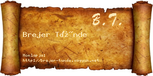 Brejer Tünde névjegykártya
