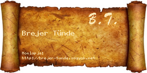 Brejer Tünde névjegykártya
